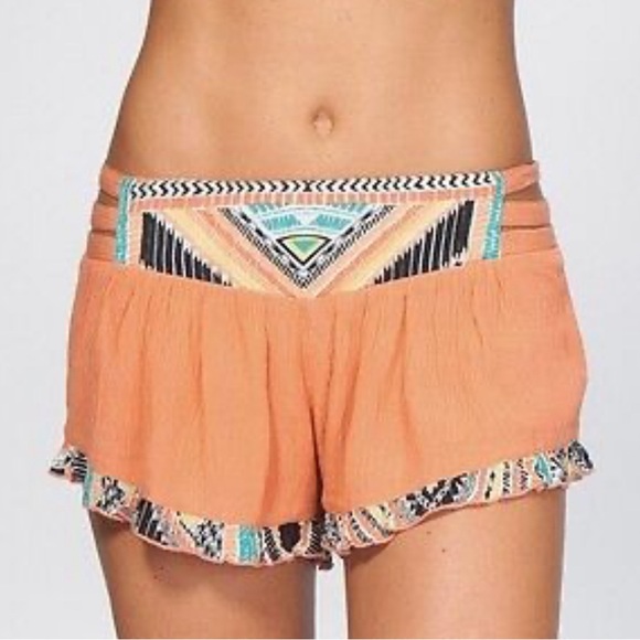 Rip curl sun warrior rust colored flow shorts size small. - Picture 1 of 5